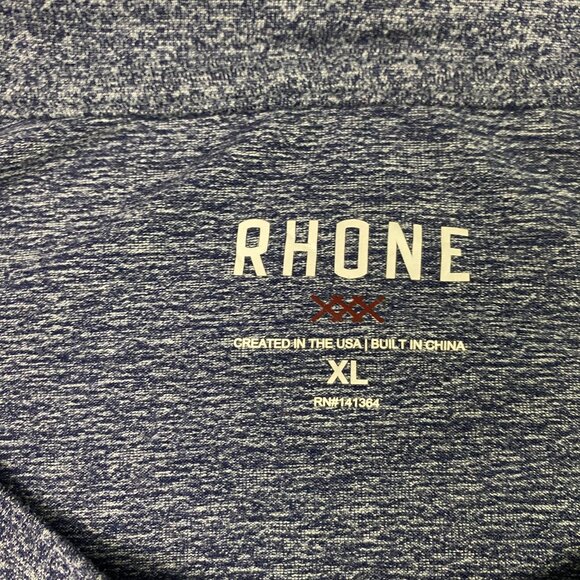 Rhone Shirt Men's XL Blue Heather Reign Long Sleeve Performance Gym Base Layer - Picture 3 of 11